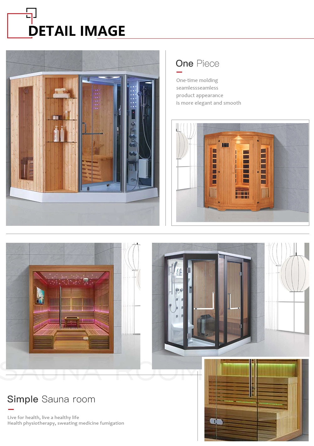 SPA Product Shower Sauna Cabin Made of Wood